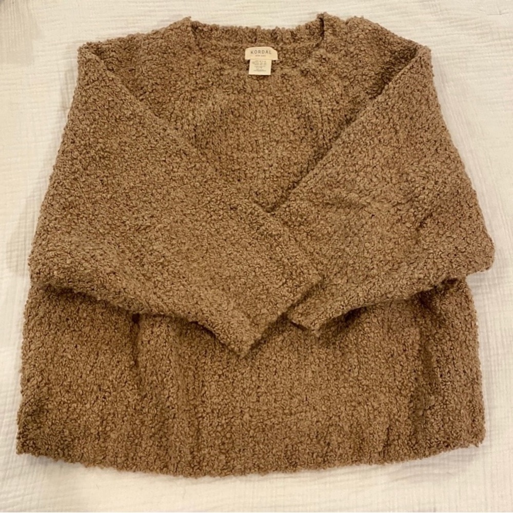 KORDAL STUDIO Textured Sweater in cafe size XL x-large
